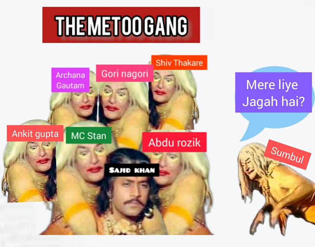 RashmikaBack's tweet photo. So #SumbulTouqeer papa wanted her Leave #shalinBhanot #TinaDatta & ultimately join #metooGang
Becoz ye akeli Lone warrior to banne se Rahi.She herself said muje apne sath log chaiye hote.
& shalin/Tina k elava it's Metoo gang!
Presenting you the New Poster of MeToo Gang #bb16 https://t.co/Ve8D4Dtdm5