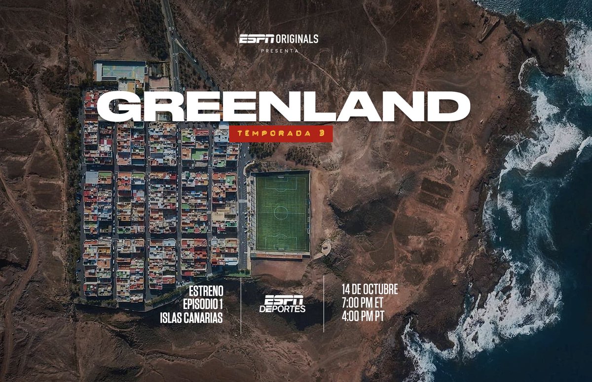 EspnOriginals's tweet photo. #Greenland | La cancha de Las Coloradas y una postal de esta serie no podía perderse.

❗️Hoy Estreno en EE.UU. ❗️

Greenland Temporada 3

Episodio 1 - Islas Canarias - 7:00 PM ET | 4:00 PM PT por @ESPNDeportes 

Próximamente en Latinoamérica.

 #ESPNOriginals #Documentary https://t.co/R1U34jqnzl
