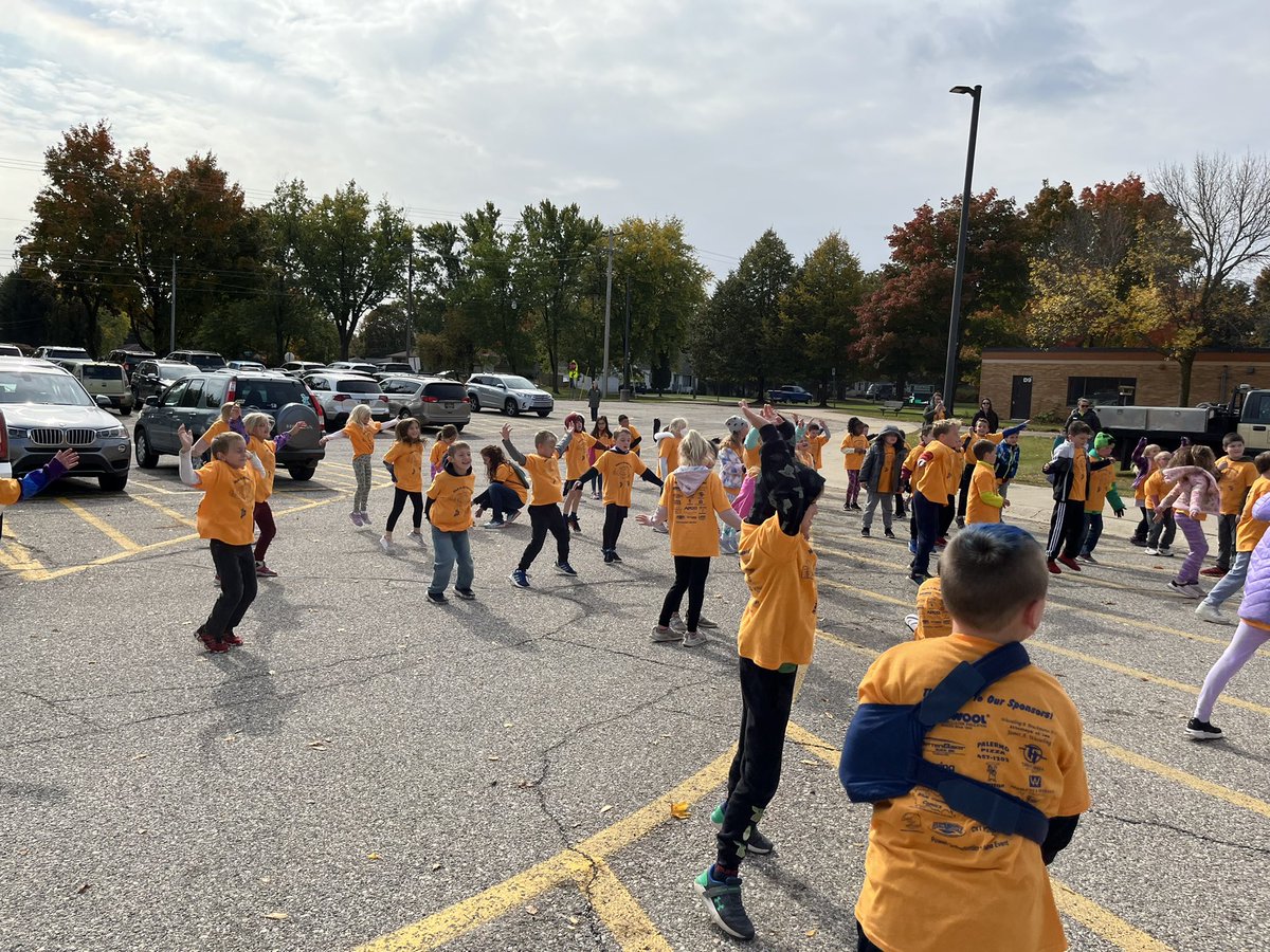 2nd grade is warmed up by Fit Body Boot Camp and ready to walk!