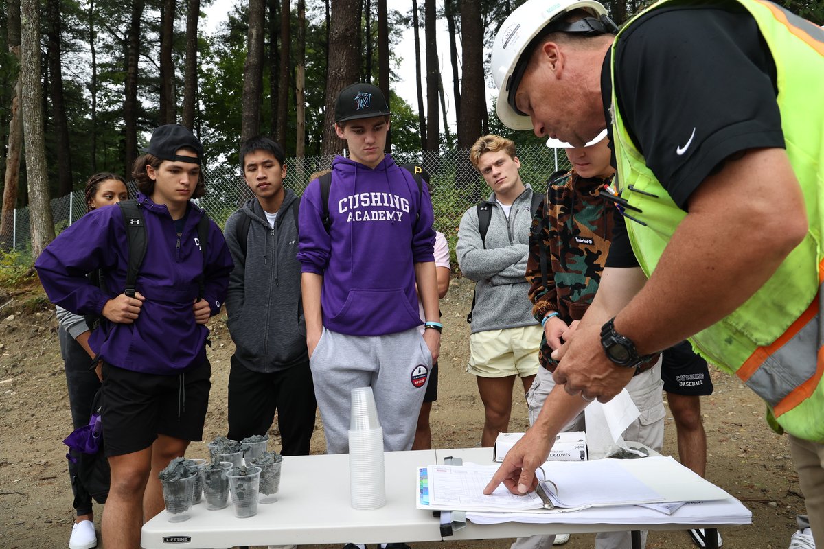 CushingScience's tweet photo. Engineering students meet with Timberline Construction's Superintendent as they visit the construction site of the upcoming new Health and Wellness Center and student dorm. 📸 - https://t.co/q8yIeVxIlt https://t.co/AuHT3IUN5v