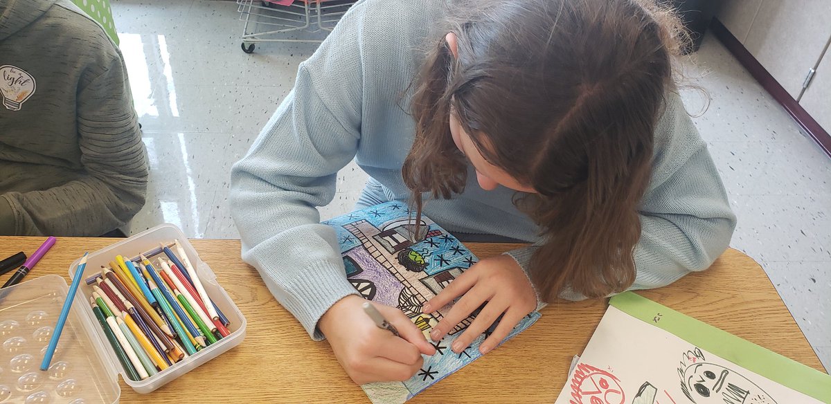The first of many Finish It Fridays of the school year encourages HHE artists to Engage &amp; Persist on finishing artwork they already have in their portfolios. All new paper is inaccessible. <a href="/hhehornets/">Hawthorn Hill Elementary</a> #LSR7K5art