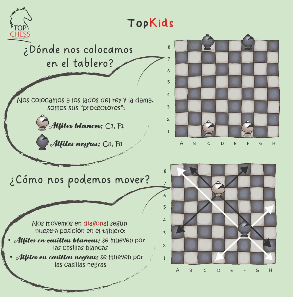 ChessTop's tweet photo. Seguimos presentando las piezas con… ¡los alfiles!♟💕 Los fieles protectores del rey y la dama🫡
#topchess #chess #ajedrez #ajedreztime #topkids #kids https://t.co/MvF6Os8PpZ