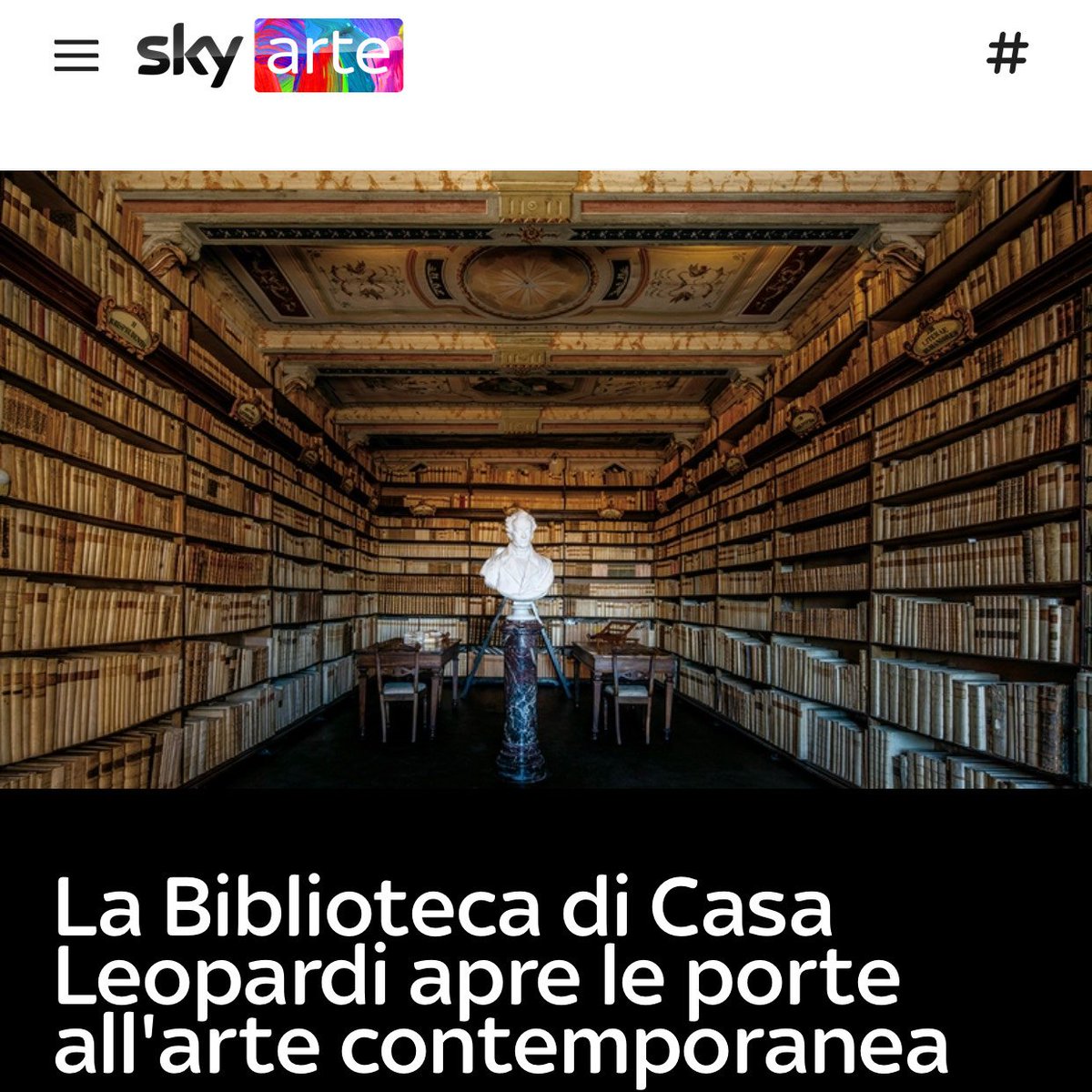 casaleopardi's tweet photo. @SkyArte dedica questo articolo alla mostra "Io nel pensier mi fingo", che potrete vedere da domenica 16 ottobre nelle antiche sale della biblioteca leopardiana.

https://t.co/P7hYm2LU8l https://t.co/VK1tCKFUoc