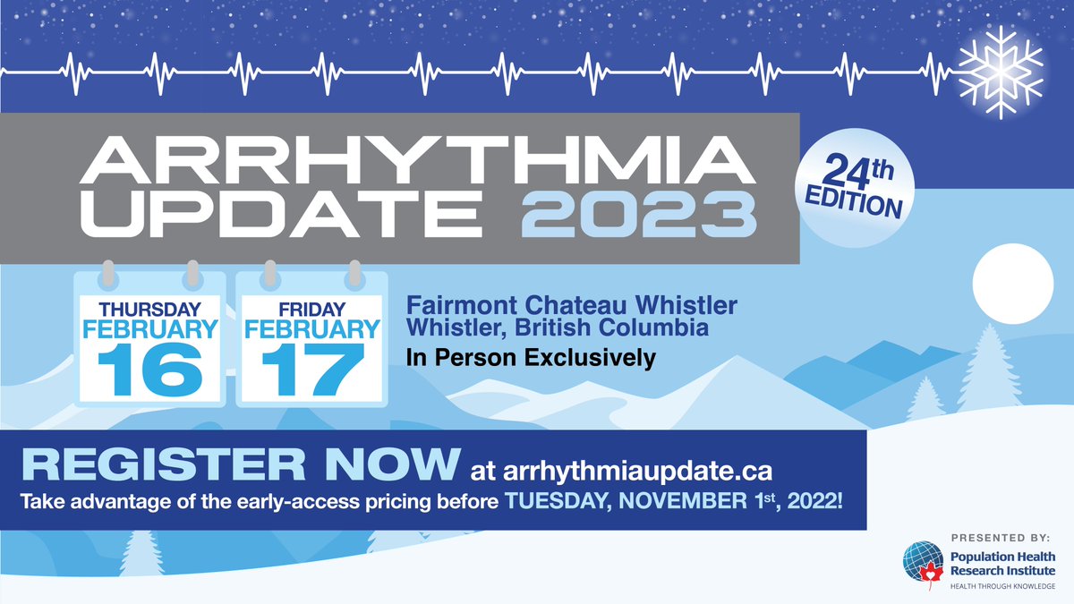 raphaelle_mtl's tweet photo. Arrythmia Update is back in Whistler, continuing the tradition for the 24th year! Limited room block at the Fairmount with low rates, so register early. Feb. 17-18 https://t.co/12UL7F6DBo https://t.co/NcnVPFq4n6