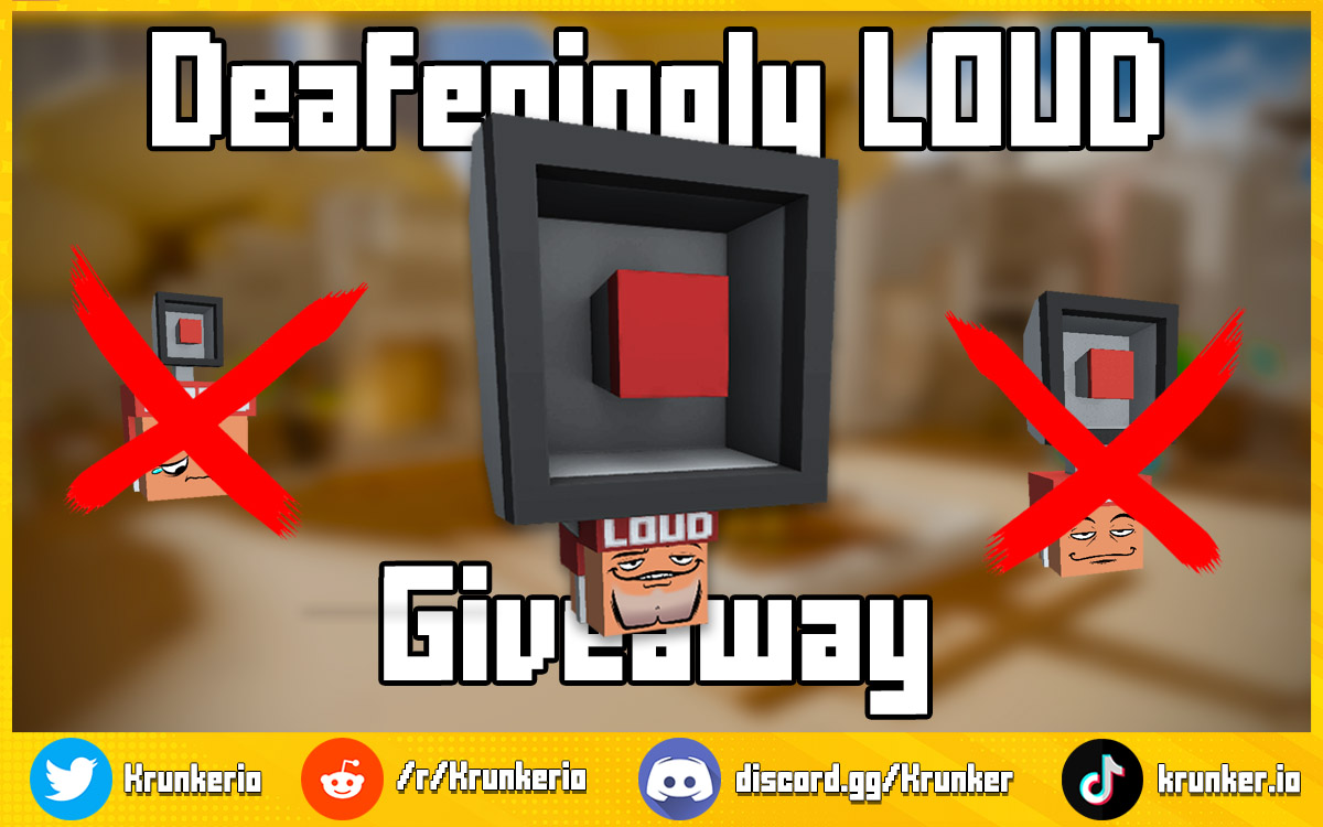 krunkerio's tweet image. 📢 LOUDEST GIVEAWAY YET 📢

Participate to win a Deafeningly Loud contra: 

🔸Level 5+ Required
🔸Follow, Like + RT
🔸Include your IGN

Winner will be announced in 3 days. Check back every Friday for a new giveaway.

🍀 Good luck