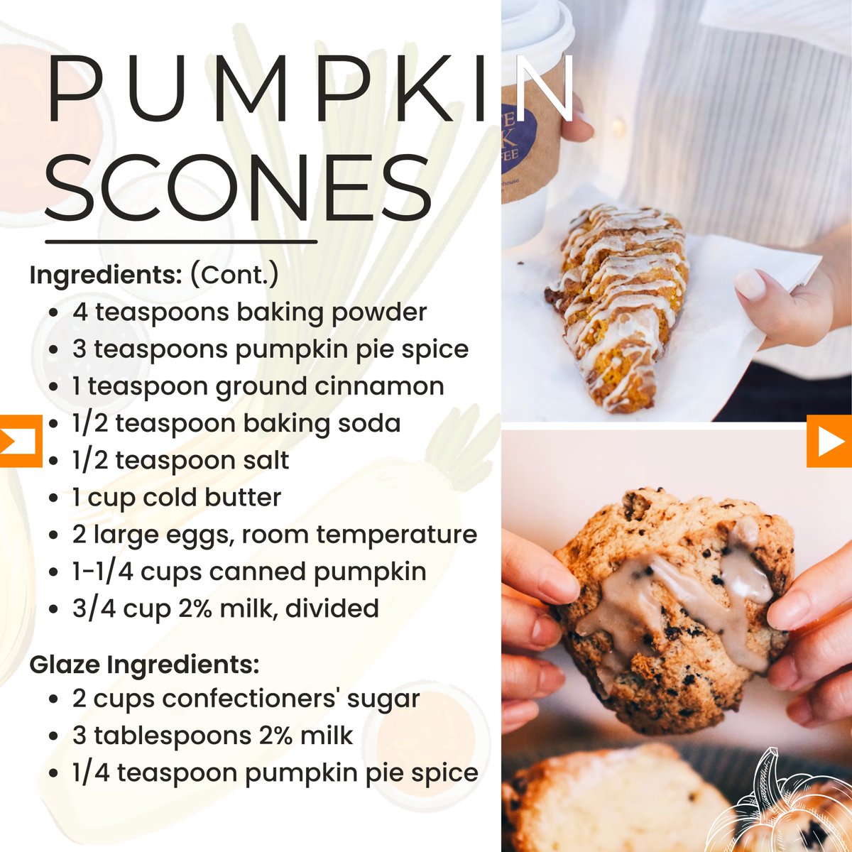 FitQuid's tweet photo. 20 days until Halloween, 1 easy Halloween recipe every day 🦇

An old recipe originating from Scotland back in 1513, pumpkin scones are my favorite afternoon snack to go with a cup of black coffee 🎃

#halloween #spooky #horror #october #art #spookyseason #pumpkin https://t.co/7n0jvDdxOe