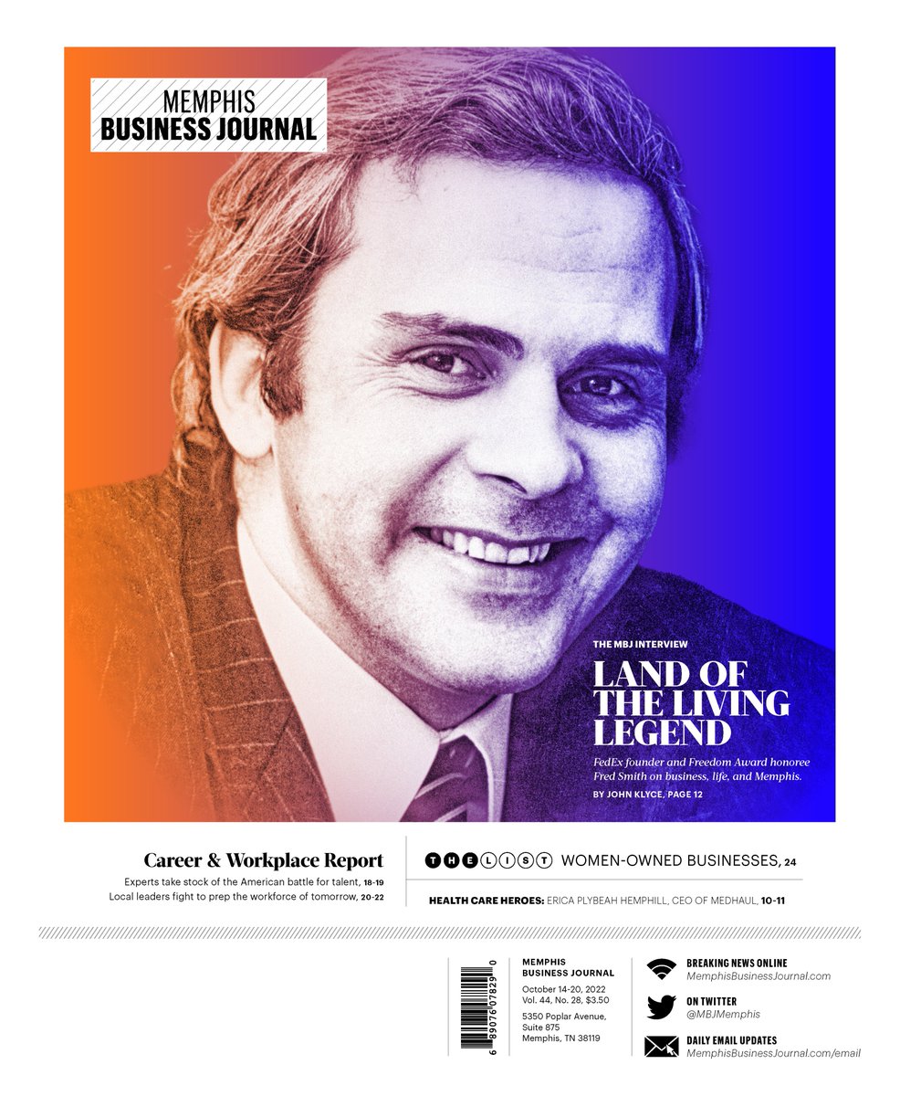There aren't many figures in #MEMPHIS as well-known as Fred Smith. Recently, I talked to the <a href="/FedEx/">FedEx</a> founder about everything from business and sustainability to life and the Bluff City. Check out the story here! #leadership #Entrepreneurship 
bizj.us/1qgox5