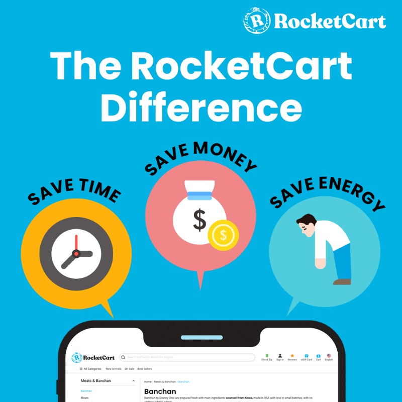 MyRocketCart's tweet photo. Wait you still go to a Korean market to buy Korean groceries? Even when you live far from them? Get yourself into #RocketCart and save your time, money, and energy π