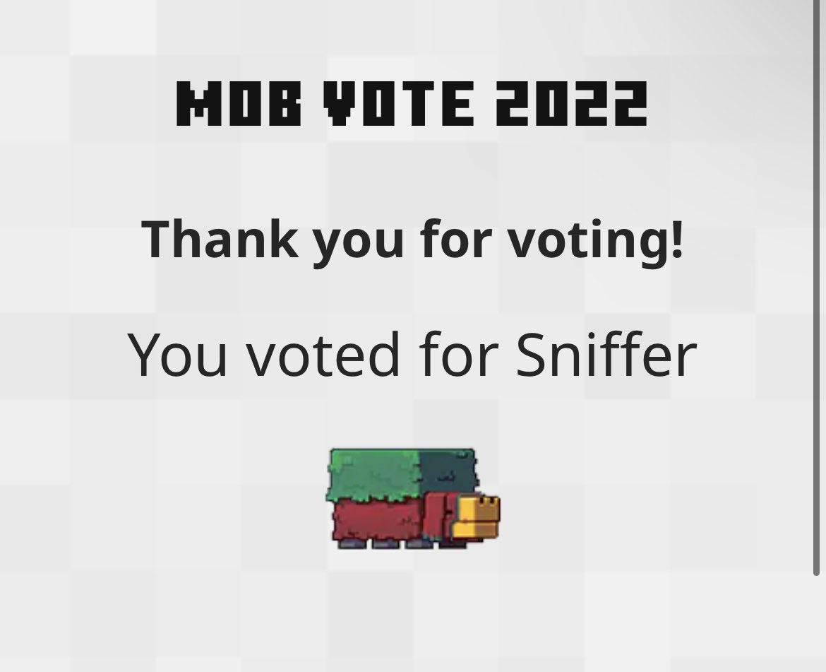Philly_Knox's tweet photo. LETS GO SNIFFER SWEEP #MinecraftMobVote https://t.co/ollXiVslHc