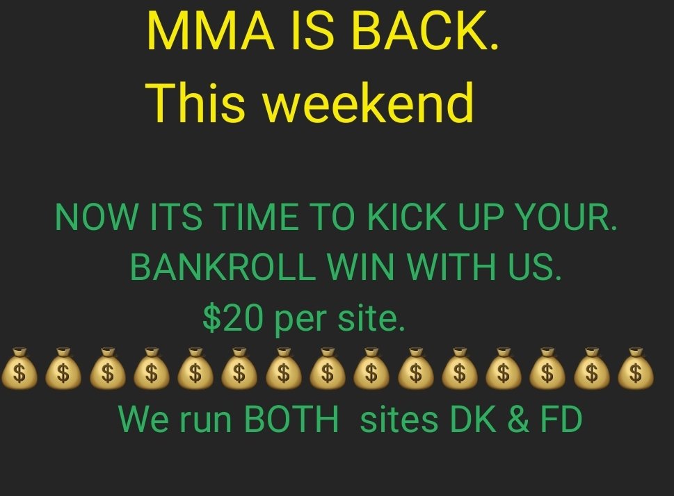 DfsProfessors's tweet photo. Kick some ass and build ya the roll with DFS-PROFESSORS tomorrow MMA.
#MMA #DFS #FanDuel #DraftKings #dfsufc #ufc https://t.co/WPKooeswgr
