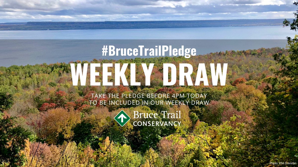 BruceTrail_BTC's tweet photo. Have you taken the #BruceTrailPledge yet? Commit to one of five simple yet impactful actions for the Bruce Trail before 4pm today to be entered in this week's draw for a Bruce Trail Reference Guide or a pair of our new BTC socks! Learn more at https://t.co/xTUlukSVhC
#brucetrail https://t.co/lLb0h6vYq1