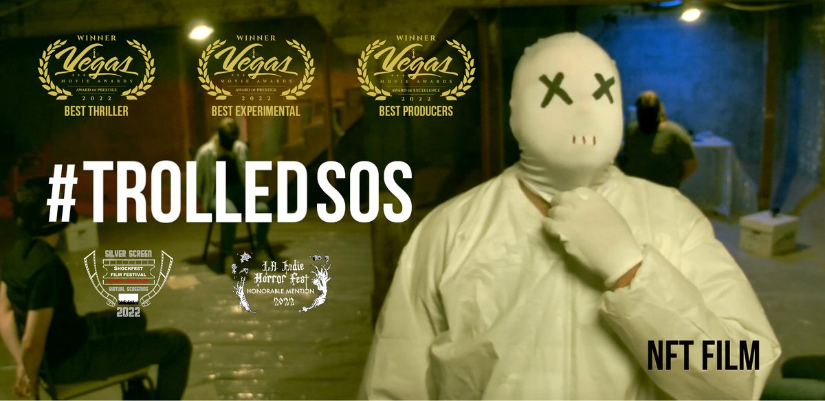 trolledsos's tweet photo. @trolledsos is an NFT film project that is on its festival run. We have just won #Bestthriller #BestExperimental #BestProducers for @penNFTjohn and @PenKingNft
#horror #thriller #NFT #NFTfilm #film3 #horrorcommunity https://t.co/QHXejR32KW
