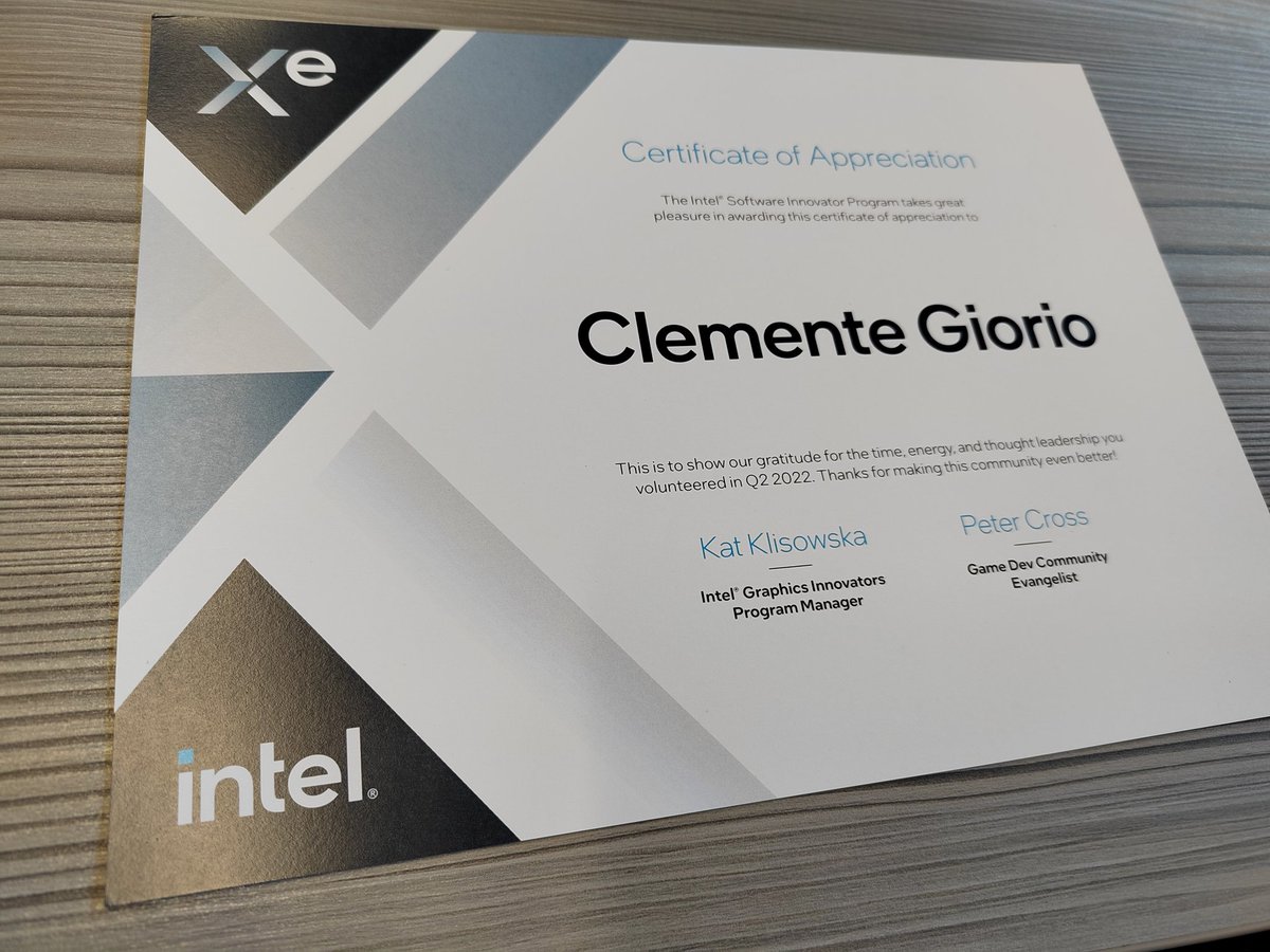 Tinux80's tweet photo. Thank you so much! π
#IntelInnovator #IntelSoftware #IntelXe @intel @IntelSoftware @IntelGraphics https://t.co/w7rvOGzzof