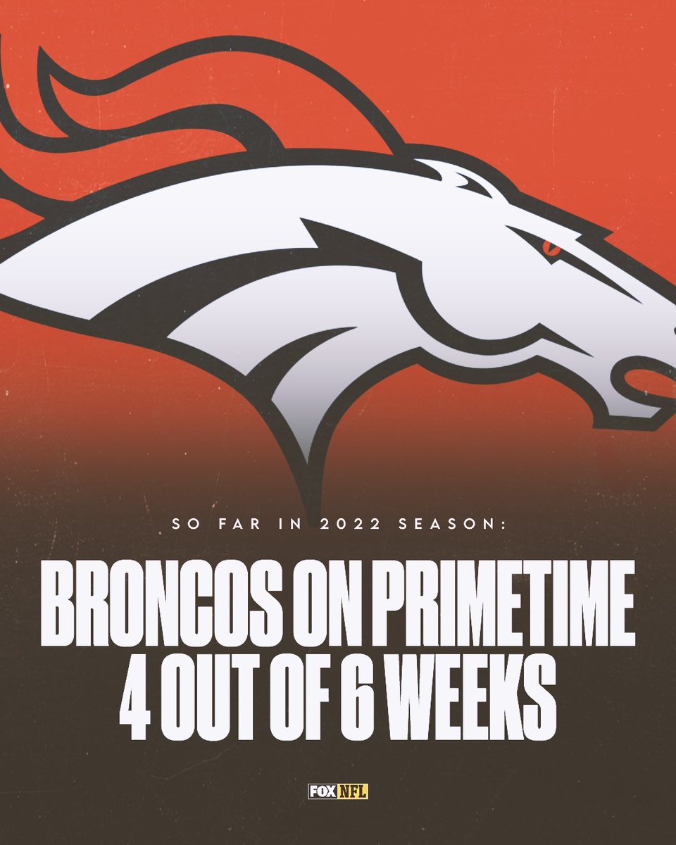 NFLonFOX's tweet photo. The #Broncos will appear on Primetime for the 4th time this season on Monday. https://t.co/g6fSxqZbgq