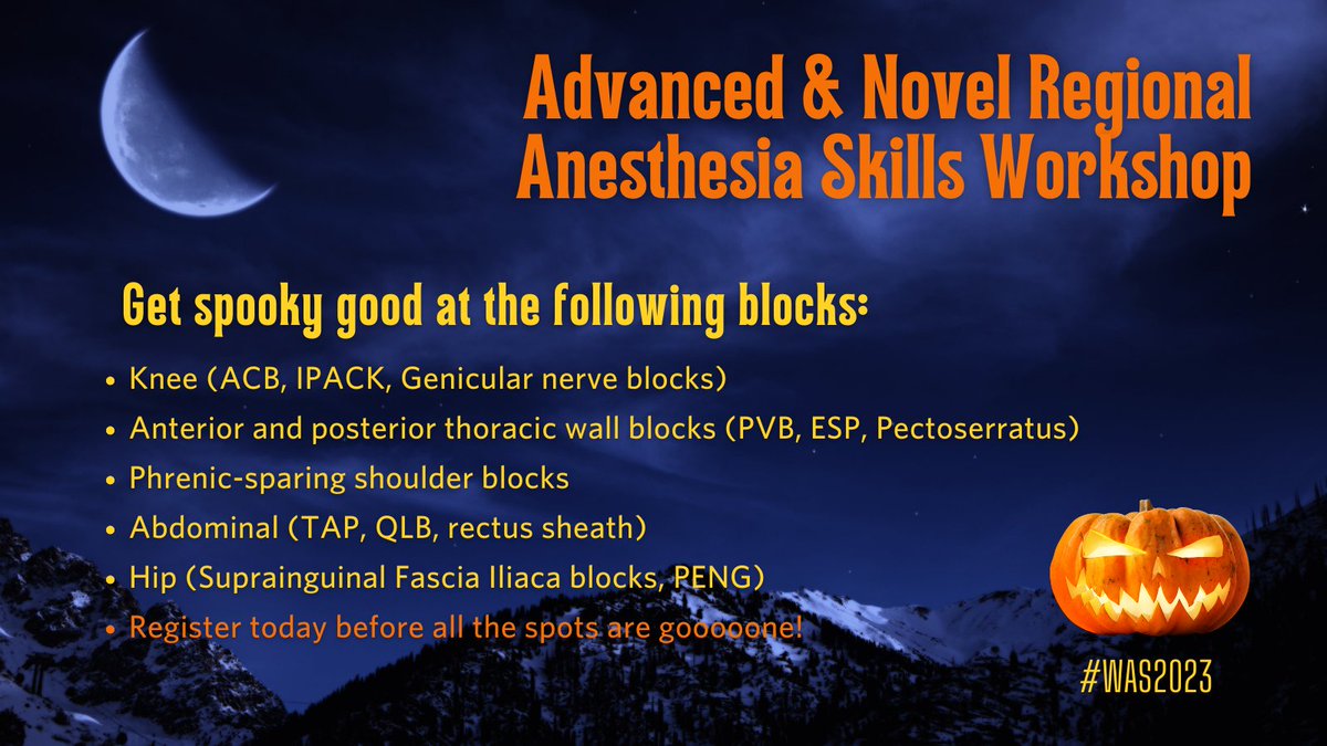 Whistler Anesthesiology Summit (@whistleranesth) on Twitter photo Looking to BOOst your #USGRA skills? Maybe add a few new TRICKS to your bag? Join us at #WAS2023 on March 2nd with <a href="/ChrisPrabhakar/">Chris Prabhakar</a> <a href="/PeterRoseAnesth/">Peter Rose</a> and other experts leading the way to increased control & RA confidence. Limited spots—register today: bit.ly/was2023 Looking to BOOst your #USGRA skills? Maybe add a few new TRICKS to your bag? Join us at #WAS2023 on March 2nd with <a href="/ChrisPrabhakar/">Chris Prabhakar</a> <a href="/PeterRoseAnesth/">Peter Rose</a> and other experts leading the way to increased control & RA confidence. Limited spots—register today: bit.ly/was2023
