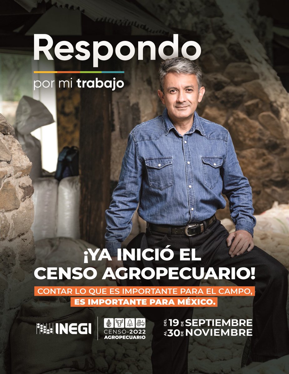📣 CENSO AGROPECUARIO 2022 | Si desarrollas alguna actividad agropecuaria es importante que sepas que se está llevando a cabo el Censo Agropecuario 2022 del INEGI del 19 de SEP al 30 de Nov.

¡Tu participación es muy importante! 

Ayuntamiento de Lázaro Cárdenas 2021-2024