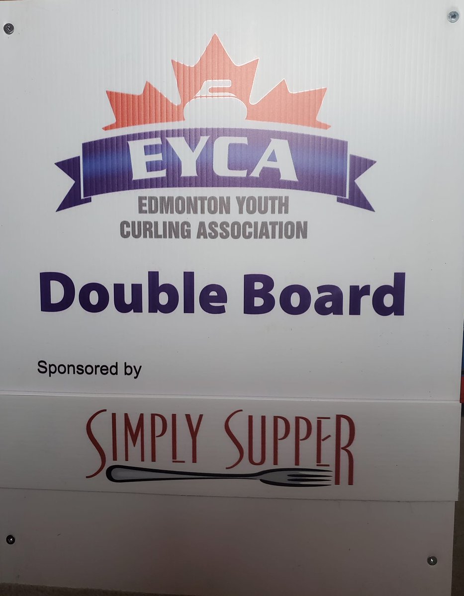 HOW EXCITING! The EYCA starts tomorrow...and our NEW double board will be in play, sponsored by <a href="/simplysupperyeg/">Simply Supper</a> #curlingrocks #yegfood