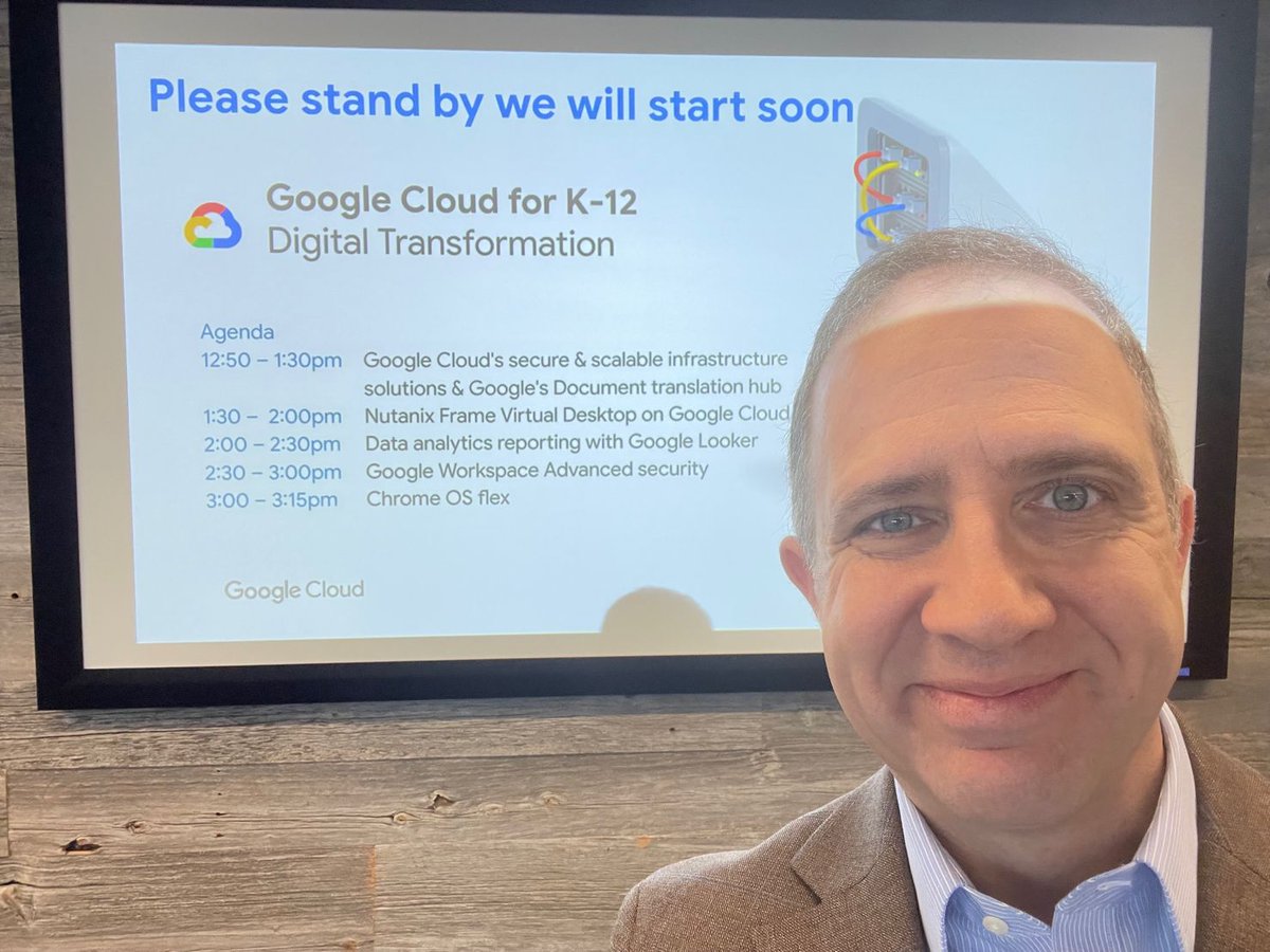 Our very own Kevin Cooke presenting today to IT professionals from over half the K-12 school districts in #Ontario around the benefits of a modernizing workspaces with @Google #ChromeOS and @Nutanix #Frame! Thank you to the @googlechrome team for the invite! #workfromframe