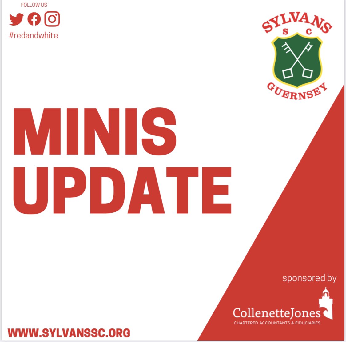 Due to St Peters hosting a game in the FA Cup tomorrow, some minis times have changed.

R&amp;Y1: 9.30
Y2: Festival @ Vale Rec 12.30
Y3: 9.30
Y4: 10.00
Y5: 12.30
Y6: 10.00
Y7 Development: 10.00
Corbet Cup: Match at 15.30

⚽️ ⚽️ ⚽️ ⚽️