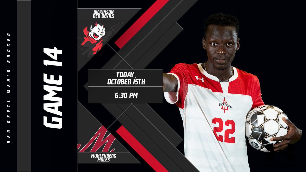 RED DEVIL NATION <a href="/DickinsonMSOC/">Dickinson Men’s Soccer</a> welcomes Muhlenberg with a big three points on the line! #RISE  #AllDevilsRise #RollDevs

📍 Carlisle, Pa. 
🆚 Muhlenberg
⏰ 6:30 pm
🏟️ Miller Memorial Field
📊 bit.ly/3CzhVG7
📺 bit.ly/3S3BLPF
📰 bit.ly/3MuVsPb