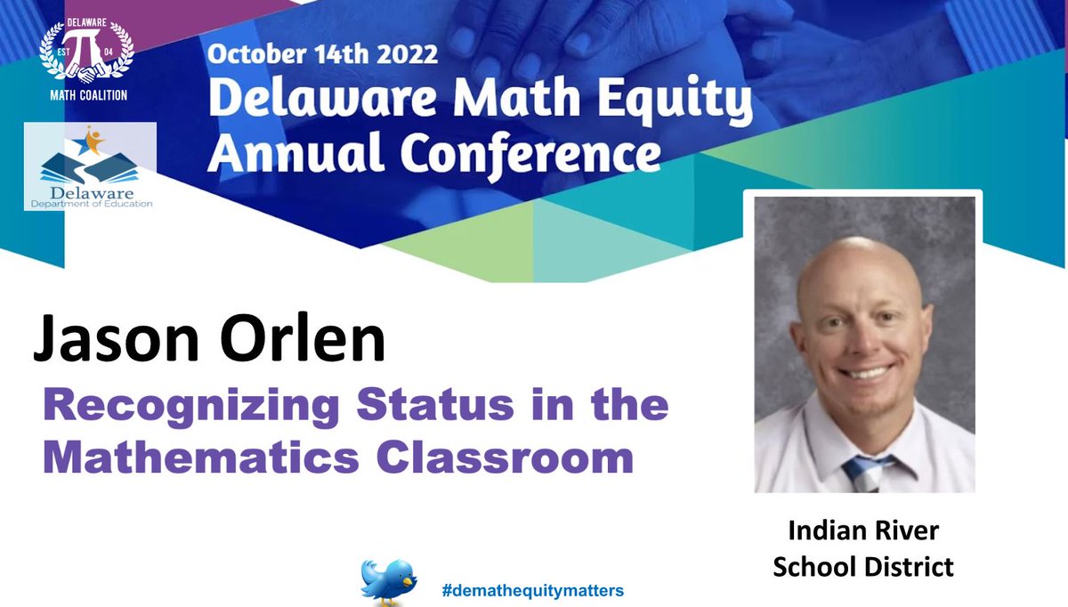 Renee Parsley (@reneeparsley) on Twitter photo Thank you Jason Orlen, IRSD, for helping DE Math Equity Conf to consider status in the classroom and empowering us w/ tools to help students feel mathematically competent!
We are so fortunate to have you as a teacher leader in DE!
<a href="/jqriser/">Jamila Riser</a> #demathequitymatters #demathchat Thank you Jason Orlen, IRSD, for helping DE Math Equity Conf to consider status in the classroom and empowering us w/ tools to help students feel mathematically competent!
We are so fortunate to have you as a teacher leader in DE!
<a href="/jqriser/">Jamila Riser</a> #demathequitymatters #demathchat