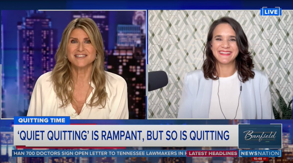 Thank you <a href="/NewsNation/">NewsNation</a> <a href="/Banfield/">Banfield Pet Hospital</a> for having me on TV to talk Quiet Quitting. I "loud quit" corporate to start my business and offer my POV &amp; tips to companies. What do you think co's can do better to retain women &amp; moms? youtube.com/watch?app=desk…