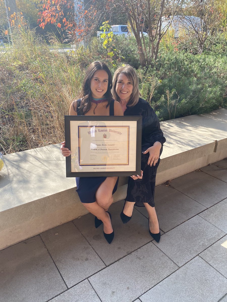 AttardoDaniela's tweet photo. So very proud of my daughter, Alessia, on her Graduation from @Laurier Bachelor of Business Administration Program and accepting a position with @DeloitteCanada. #2022grad #withdistinction ๐ https://t.co/zeXDSCPlss