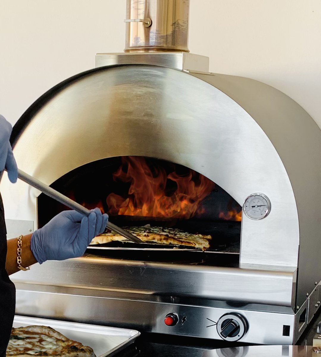 We are excited to get our pizza oven fired back up for Market! Please join us daily for lunch and grab a slice of pizza. #riversidefurniture #hpmkt