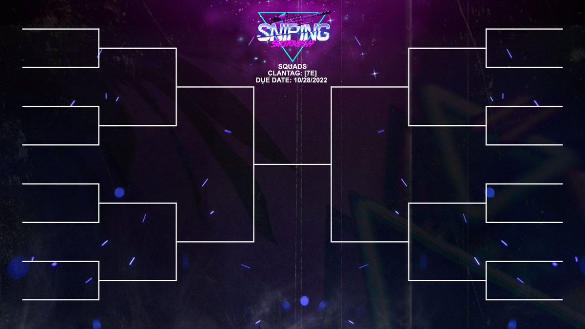 SnipingSkirmish's tweet photo. SNIPING SKIRMISH SEASON 6 STARTS NOW 

Clantag: [7E]

Due Date: October 28th, 2022

Rosters lock in 24 hours. Send them to SnipingSkirmish@gmail.com https://t.co/6bfZKJOy8k