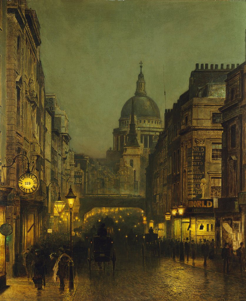 soysauuce's tweet photo. ¿No os parece que cualquier día es bueno para dejarse embaucar por las pinturas nocturnas y nebulosas de John Atkinson Grimshaw? Liverpool, Manchester, Londres… https://t.co/xB9txZQljo