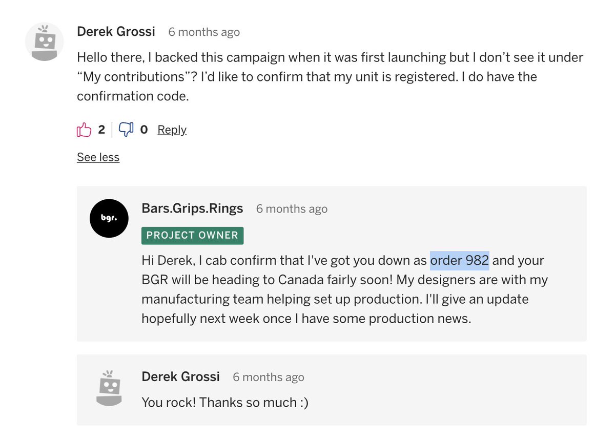 ObsessedDesign's tweet photo. @BarsGripsRings hey guys, I'm order number 982, having trouble receiving the backer kit via e-mail and commenting on the page. @Indiegogo is not recognizing that I backed the project on the page? https://t.co/Pgm1TE2KMq