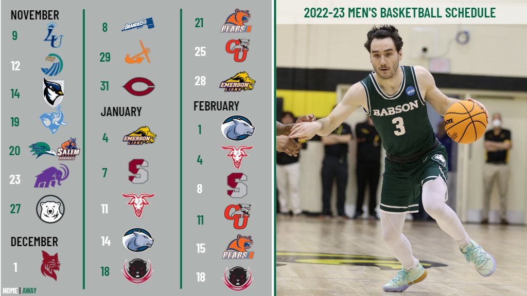 Coming off a trip to the second round of the NCAA Tournament last March, <a href="/Babsonhoops/">Babson Basketball</a> released its 2022-23 schedule on Friday: bit.ly/3S3cVzj #GoBabo