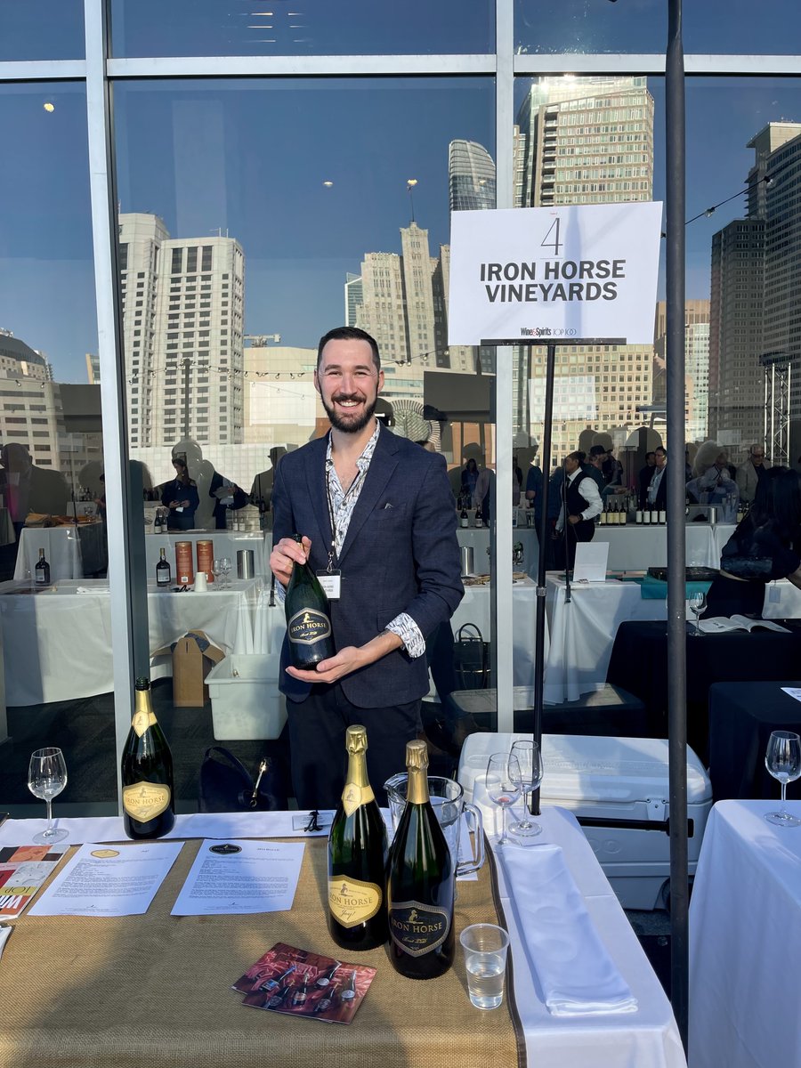 IronHorseVyds's tweet photo. We had so much fun pouring at the @wineandspirits #top100event. What an honor to be on this list alongside sparkling legends like @champagne_Bollinger @LouisRoederer_, and in the company of our neighbors @RadioCoteau @DuttonGoldfieldwinery. https://t.co/B2r8yEPyy5