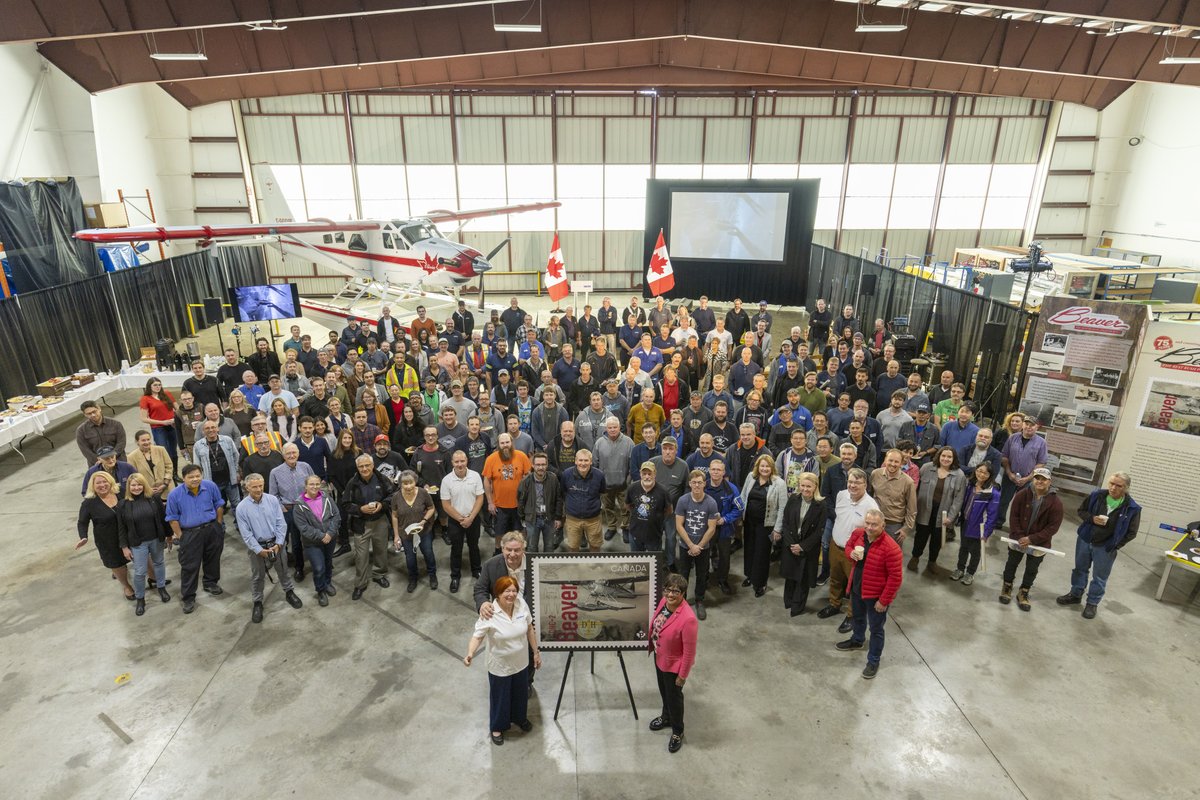 dehavillandAIR's tweet photo. Yesterday was a special event with @canadapostcorp to unveil a new stamp celebrating the DHC-2 Beaver’s contribution to Canadian aviation.

Watch our Beaver looping video, featuring historical photos: https://t.co/vNOQI9Gd4k

#RuggedReliableCanadian https://t.co/wxGKNySPpi
