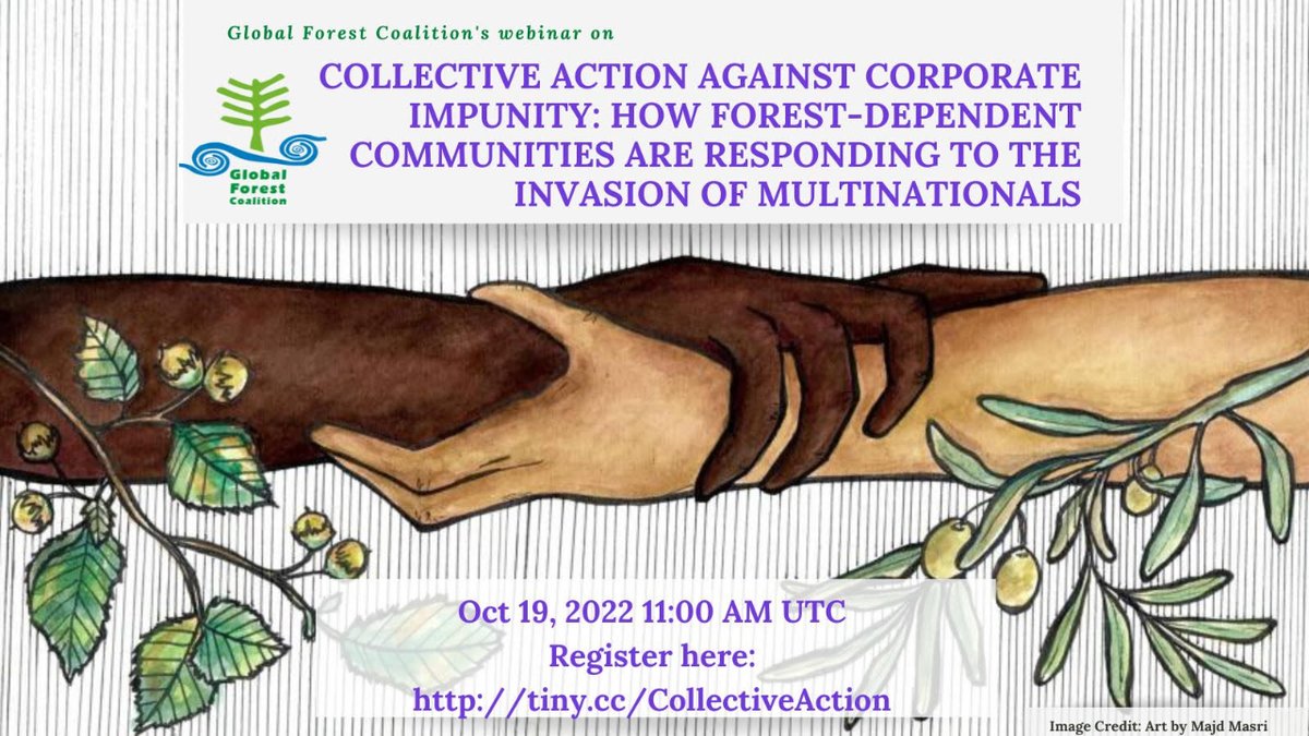 GFC_forests's tweet photo. 🔈Join us on our skillshare on 'Collective action against #CorporateImpunity: how #forest-dependent communities are responding to the invasion of multinationals' on Oct 19th from 11.00 UTC. Register at 👇 
https://t.co/OmVJLU62JD
#StopCorporateImpunity https://t.co/vnfEvAolYm