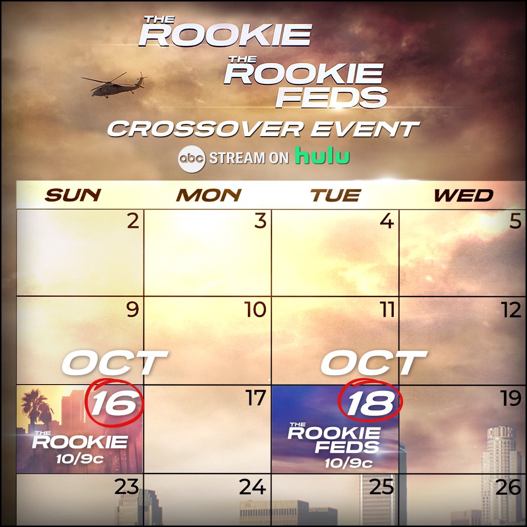 Mark your calendars ✍️ This is #TheRookie and #TheRookieFeds crossover event you won't want to miss, beginning Sunday at 10/9c on ABC!