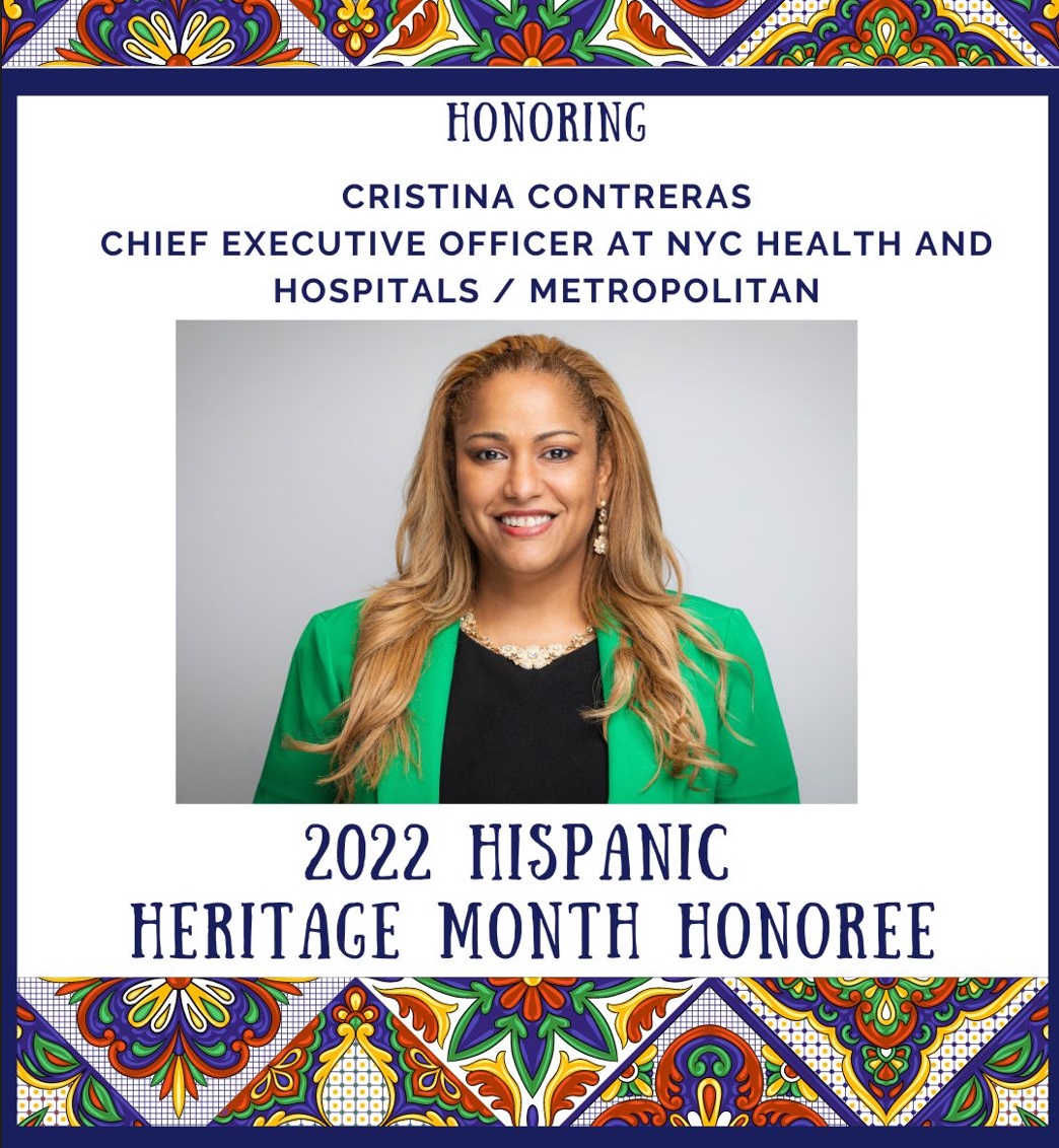 RepEspaillat's tweet photo. Thank you Cristina Contreras, Chief Executive Officer at NYC Health and Hospitals / Metropolitan, for your efforts at @NYCHealthSystem supporting the health and well-being of all New Yorkers. #HHM #HispanicHeritageMonth2022 https://t.co/iLeplciayV