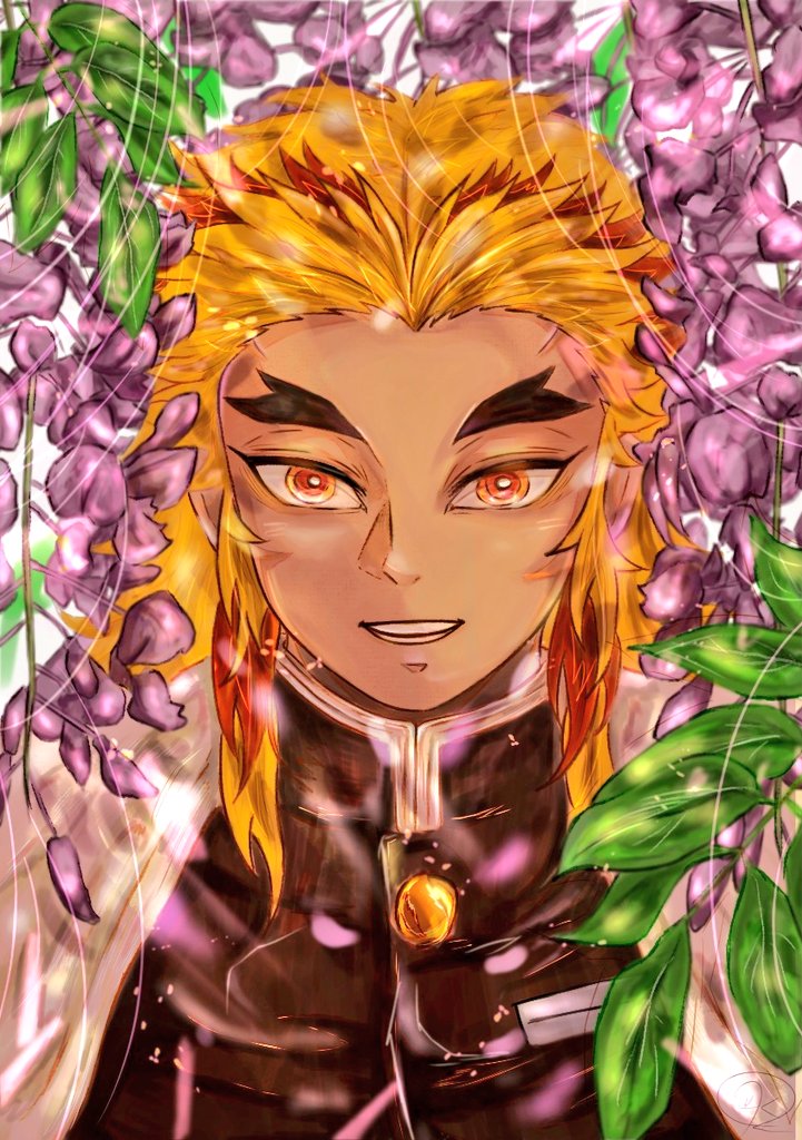 K🔥さんがTwitterに投稿した煉獄杏寿郎(鬼滅の刃)のイラスト。