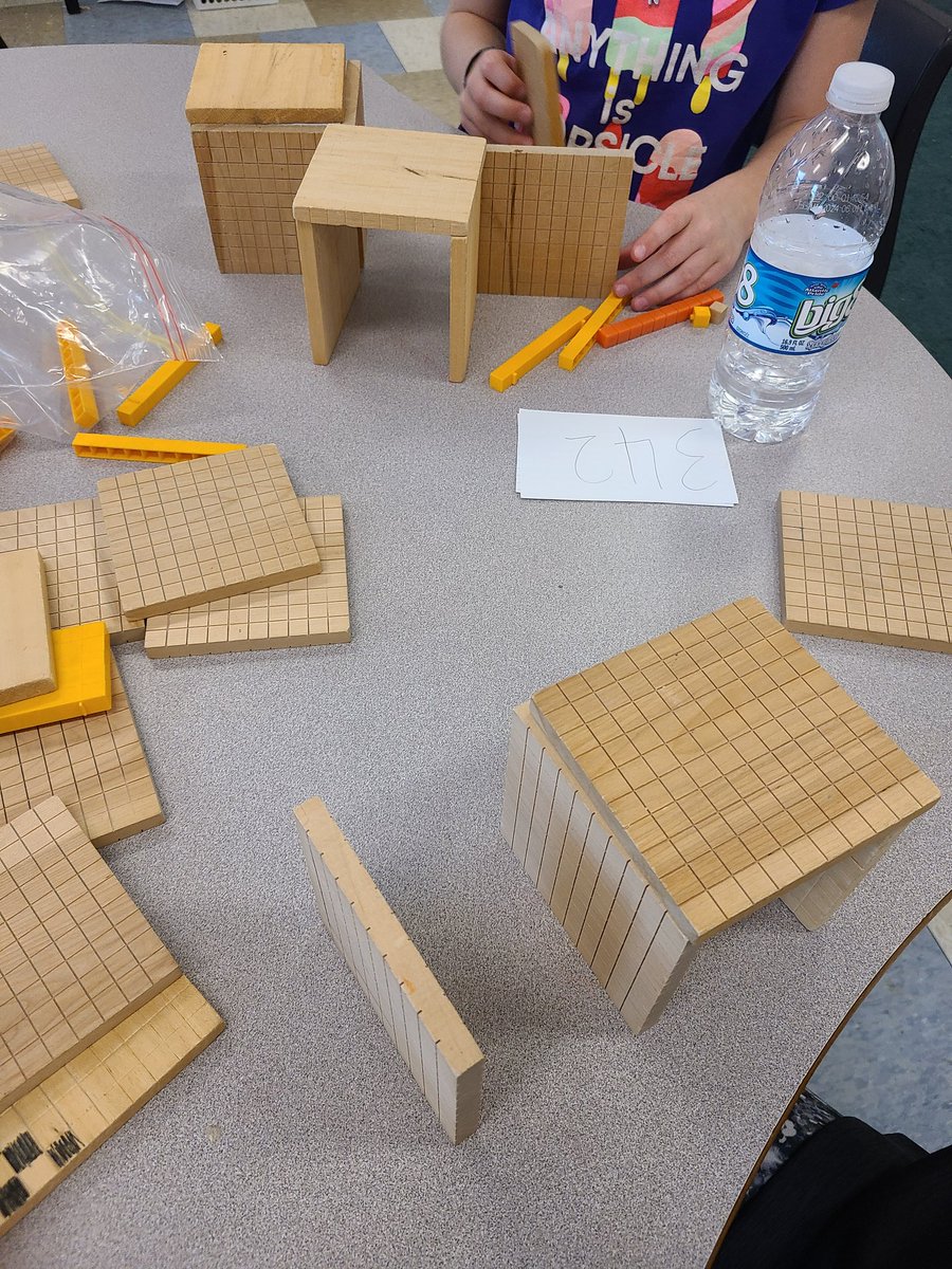 I saw <a href="/mspearson3/">Samantha Pearson</a> and the base ten creations her class made and we had to try it out today.  Thank you for the inspiration! #makered