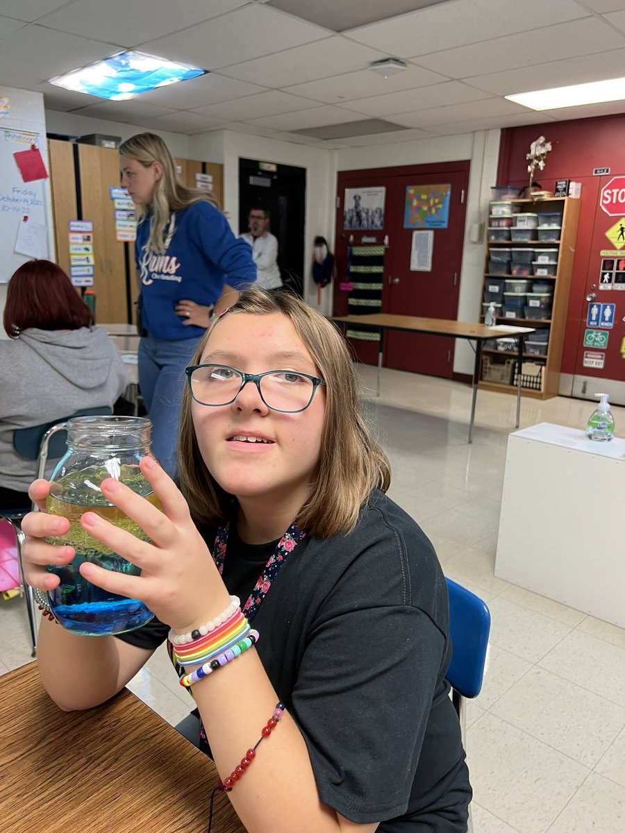 MrsDeneau's tweet photo. We completed a science experiment on density with various parts of a pumpkin today. Then of course the Pep Rally! @LamphereHS #wearelamphere https://t.co/E6RSJNvzV1