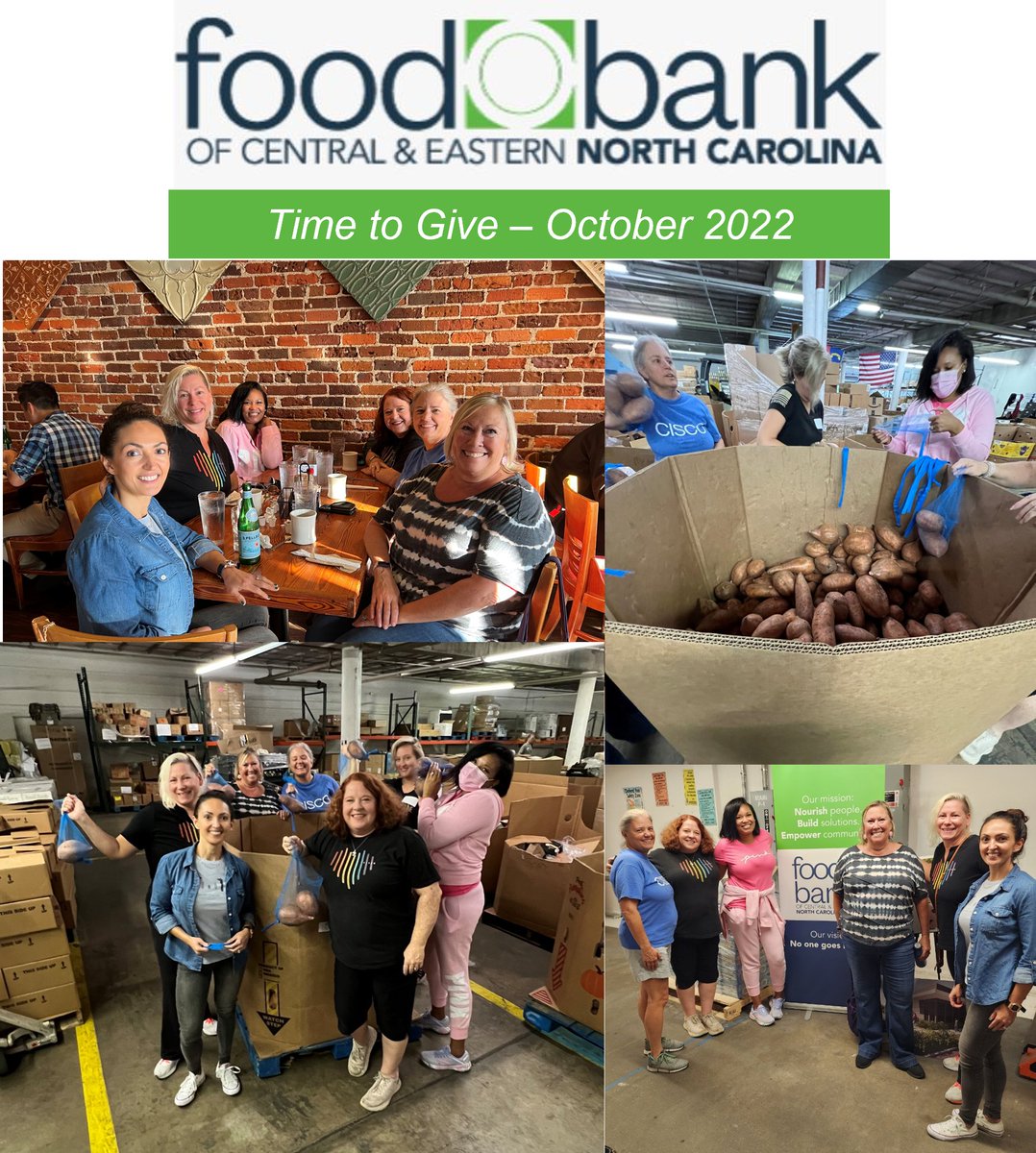 Did you know that nearly 510,000 people face hunger across the Food bank of Central &amp; Eastern North Carolina 34-county service area?

Today, a group of local Cisco WFHers gathered to help those in need in Wilmington NC . #WeAreCisco #LoveWhereYouWork #TimeToGive <a href="/WeAreCisco/">We Are Cisco</a>