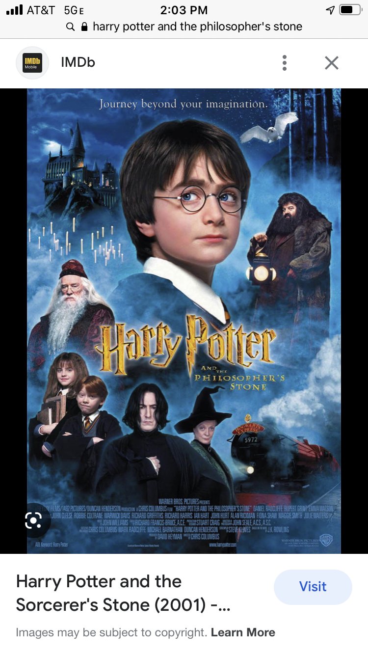 Harry Potter and the Sorcerer's Stone (2001) - IMDb