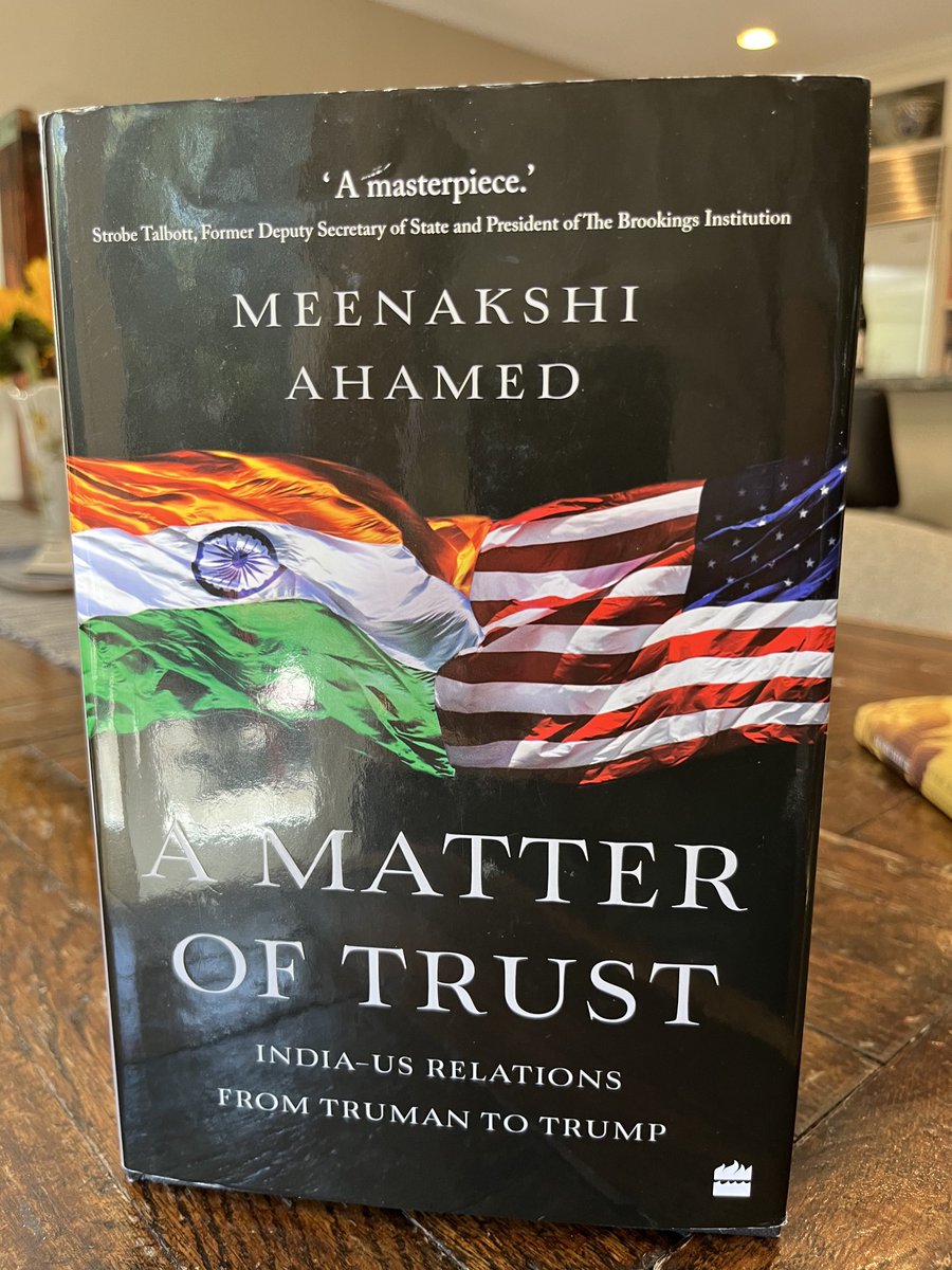 Aside from Trump books, it’s a treat to turn to other interests. Among those worth reading if you’re interested in the world is “A Matter of Trust” by Meena Ahamed, an exceptional history of US-India relations from Truman to Trump politics-prose.com/book/978939032… amazon.com/Matter-Trust-I…