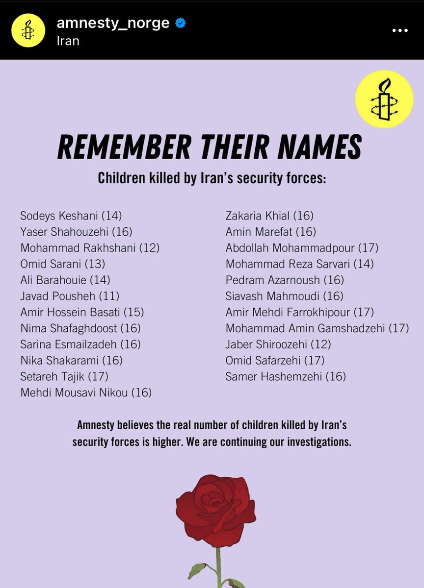 Amnestys etterforskere dokumenterer en uendelig brutalitet fra iranske myndigheter de siste ukene. Denne listen fra Iran er hjerteskjærende: