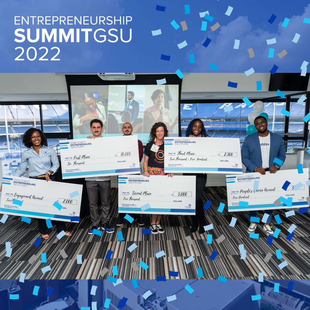 enigsu's tweet photo. #Congratulations to the #MSESF winners from the Entrepreneurship SummitGSU 2022! Thanks to all the attendees who came to support. Be on the lookout for more content covering the event and our Cohort 3 #MSESF founders! @HomeTeleSLP

#StateStarts #TheStateWay #GeorgiaState #ENIGSU https://t.co/GLeR5RvFmm
