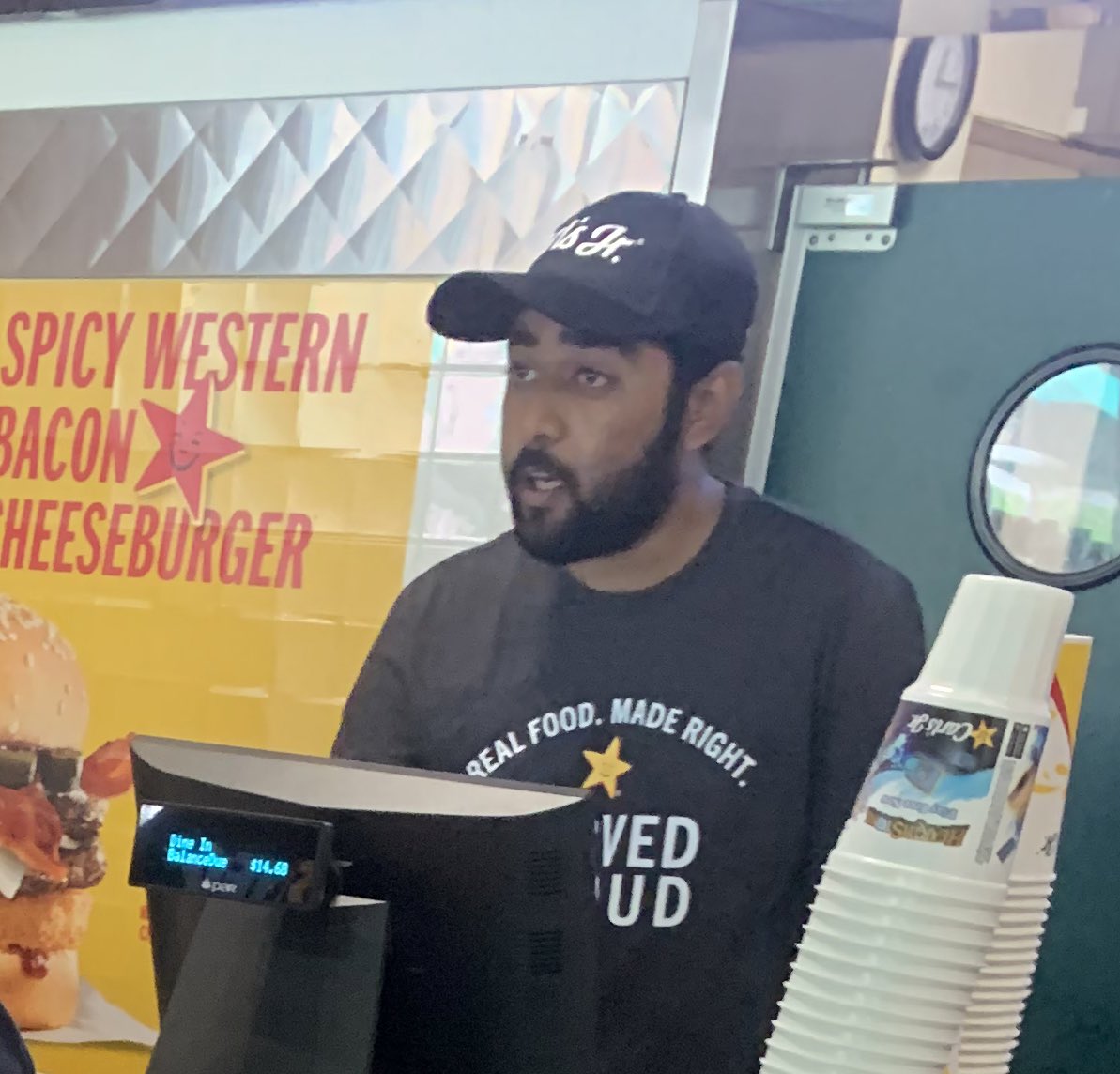 Mutahar workin at Carls Jr???
