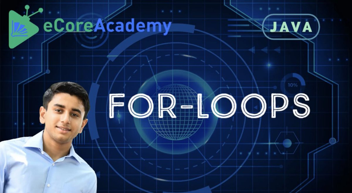 eCoreAcademy's tweet photo. Click the link to watch Ajay’s newest Java video “For-Loops”

https://t.co/TTCy0e97ye

#eCoreAcademy #EnrichmentCoreAcademy #remotelearning #online #elearning #STEM #howtos #enrichment #java #javascript #Java https://t.co/U4PiMj2O8C