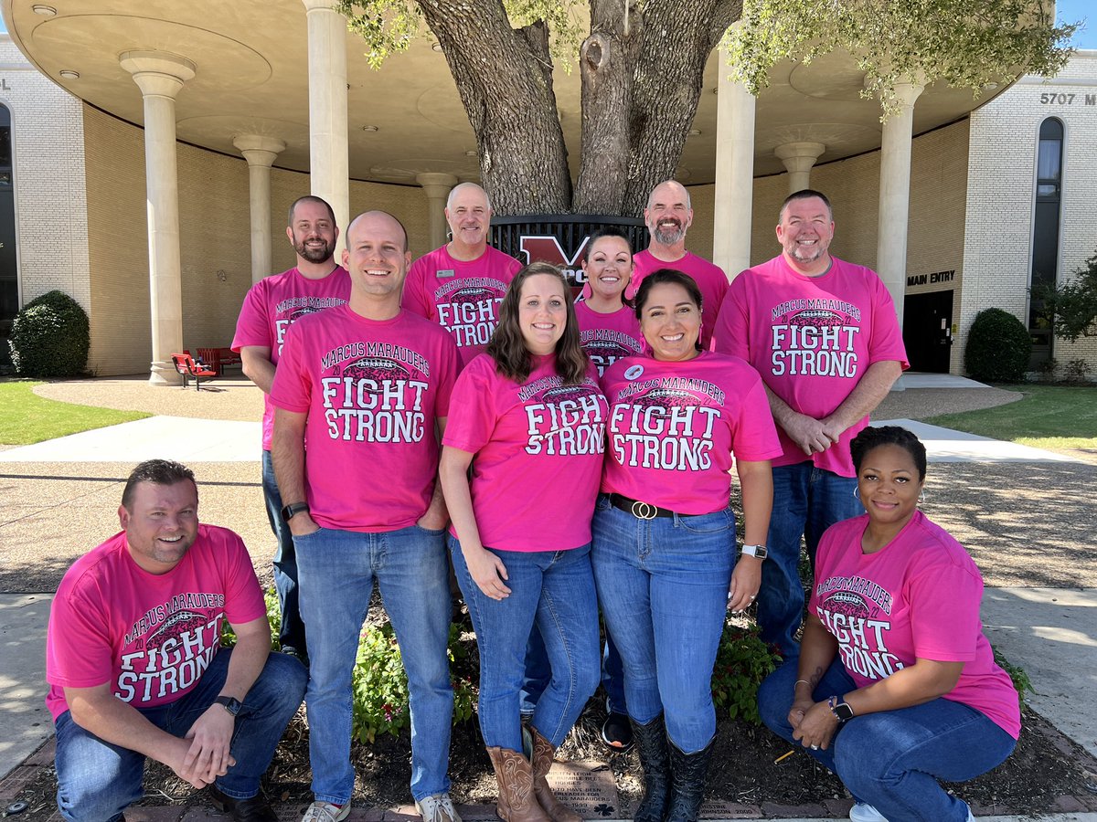 CMaddoxAP's tweet photo. Pink out vibes with the best of the best. #WeAreMarcusWeAreOne @MullinJason @C_S_Nichols @ItsMeKMalone @TrueTrueje @kylealansmith @greenr_lisd @M9SRO @sroanderson https://t.co/YUGyMm2Jxs