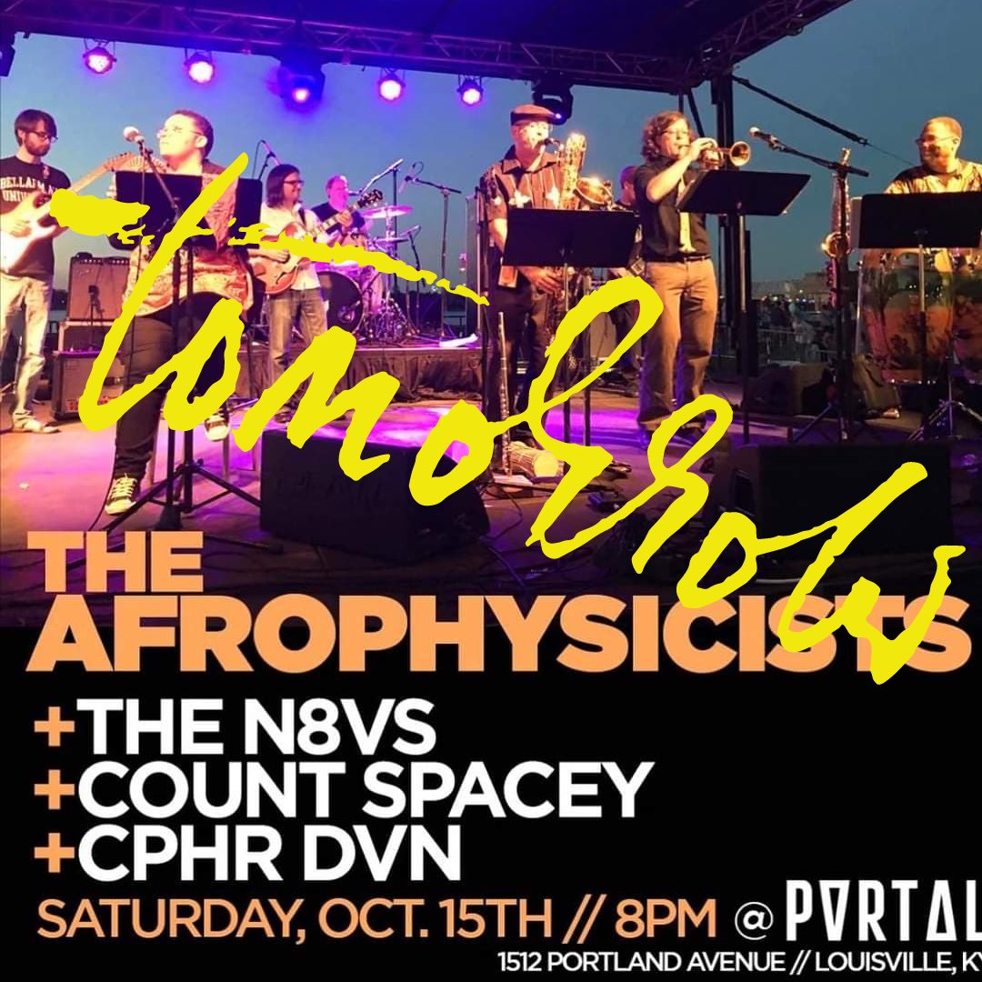 kr8vn8vsrecords's tweet photo. TGIF!! Yall ready for tomorrow? We are! Tell a friend to tell a friend and pull up!
#PortalLouisville #TheAfrophysicists #TheN8vs #CountSpacey #CphrDvn #bkr8v #Kr8vN8vsRecords #OneTeamOneDreamAndShit https://t.co/WqHnvnOnJl