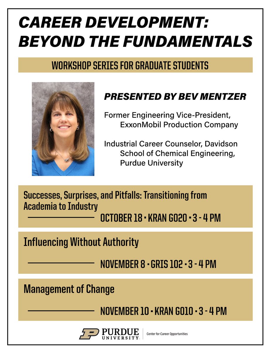 Amruta Inamdar (@gradprofcareers) on Twitter photo So many <a href="/PurdueCCO/">Purdue CCO</a> events for #GradPurdue this Fall! These in-person workshops will introduce attendees to some critical skills that will serve them well throughout their careers. All disciplines welcome; this is not STEM-focused. No RSVPs needed; just show up! So many <a href="/PurdueCCO/">Purdue CCO</a> events for #GradPurdue this Fall! These in-person workshops will introduce attendees to some critical skills that will serve them well throughout their careers. All disciplines welcome; this is not STEM-focused. No RSVPs needed; just show up!
